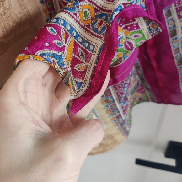 100% Silk Adjustable Reversible Sarong Wrap Maxi Midi Skirt Free Size - Picture 11 of 14